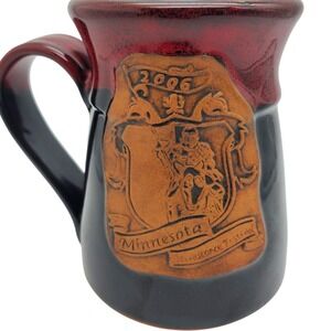 2006 Minnesota Renaissance Festival Mug Pottery Stein Handmade Red Black Cup